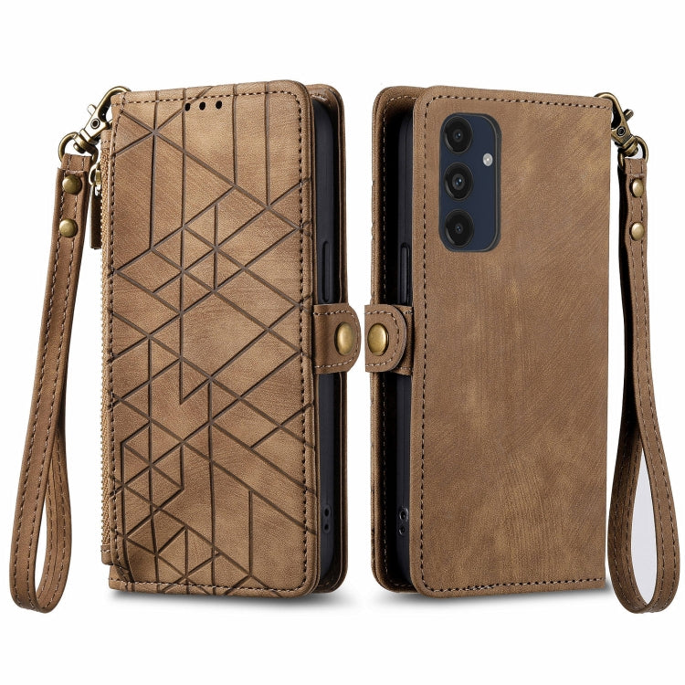 Geometric Zipper Wallet Side Buckle Leather Phone Case, For Samsung Galaxy S26 Edge 5G, For Samsung Galaxy S25 Edge 5G, For Samsung Galaxy A36 5G, For Samsung Galaxy S25 5G, For Samsung Galaxy S25+ 5G, For Samsung Galaxy S25 Ultra 5G                   ...