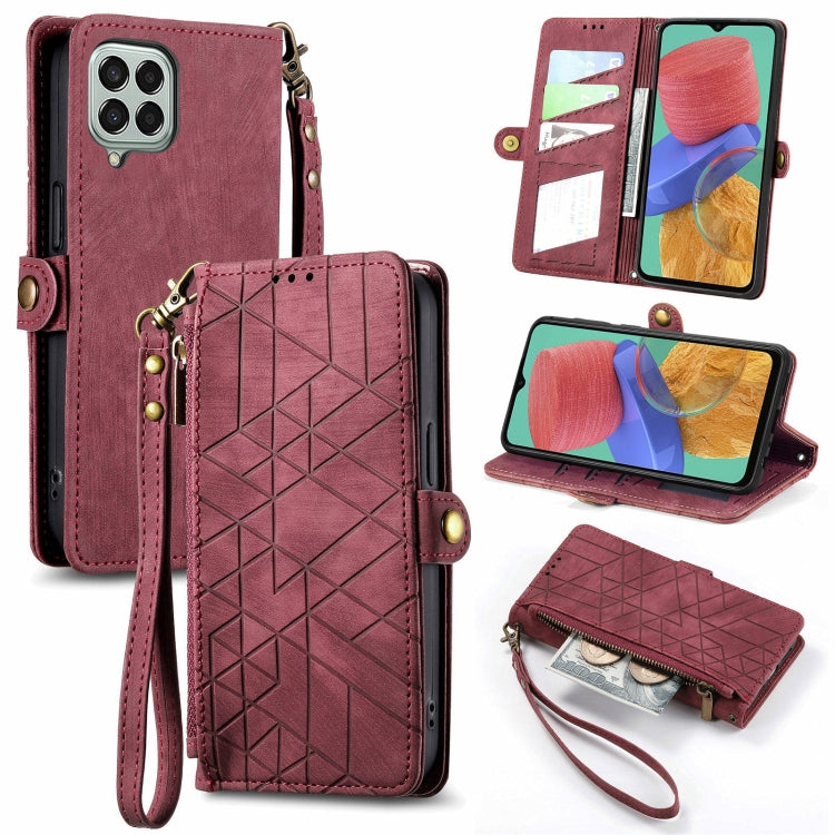 Geometric Zipper Wallet Side Buckle Leather Phone Case, For Samsung Galaxy A54 5G, For Samsung Galaxy S23 Ultra 5G, For Samsung Galaxy S23+ 5G, For Samsung Galaxy S23 5G, For Samsung Galaxy A14 5G, For Samsung Galaxy S20 FE, For Samsung Galaxy M33     ...