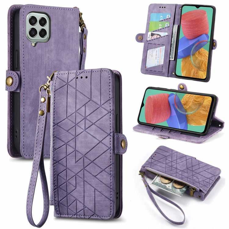 Geometric Zipper Wallet Side Buckle Leather Phone Case, For Samsung Galaxy A54 5G, For Samsung Galaxy S23 Ultra 5G, For Samsung Galaxy S23+ 5G, For Samsung Galaxy S23 5G, For Samsung Galaxy A14 5G, For Samsung Galaxy S20 FE, For Samsung Galaxy M33     ...