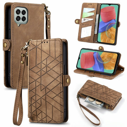 Geometric Zipper Wallet Side Buckle Leather Phone Case, For Samsung Galaxy A54 5G, For Samsung Galaxy S23 Ultra 5G, For Samsung Galaxy S23+ 5G, For Samsung Galaxy S23 5G, For Samsung Galaxy A14 5G, For Samsung Galaxy S20 FE, For Samsung Galaxy M33     ...