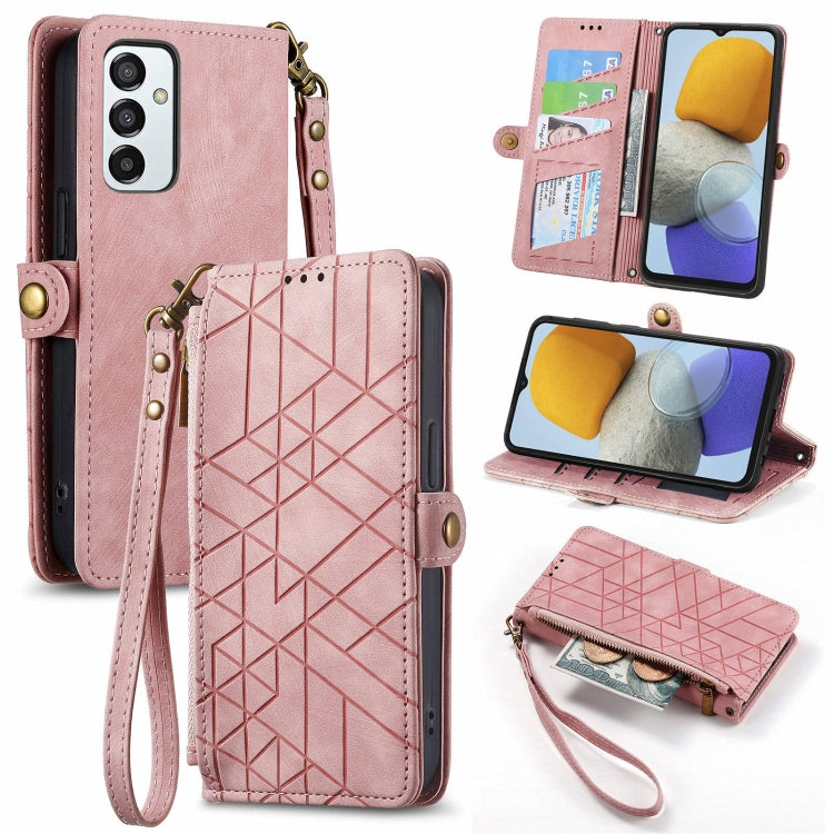 Geometric Zipper Wallet Side Buckle Leather Phone Case, For Samsung Galaxy A54 5G, For Samsung Galaxy S23 Ultra 5G, For Samsung Galaxy S23+ 5G, For Samsung Galaxy S23 5G, For Samsung Galaxy A14 5G, For Samsung Galaxy S20 FE, For Samsung Galaxy M33     ...