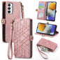 Geometric Zipper Wallet Side Buckle Leather Phone Case, For Samsung Galaxy A54 5G, For Samsung Galaxy S23 Ultra 5G, For Samsung Galaxy S23+ 5G, For Samsung Galaxy S23 5G, For Samsung Galaxy A14 5G, For Samsung Galaxy S20 FE, For Samsung Galaxy M33     ...