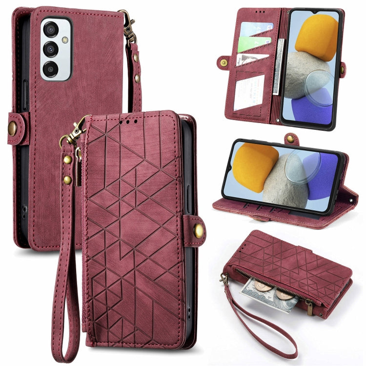 Geometric Zipper Wallet Side Buckle Leather Phone Case, For Samsung Galaxy A54 5G, For Samsung Galaxy S23 Ultra 5G, For Samsung Galaxy S23+ 5G, For Samsung Galaxy S23 5G, For Samsung Galaxy A14 5G, For Samsung Galaxy S20 FE, For Samsung Galaxy M33     ...