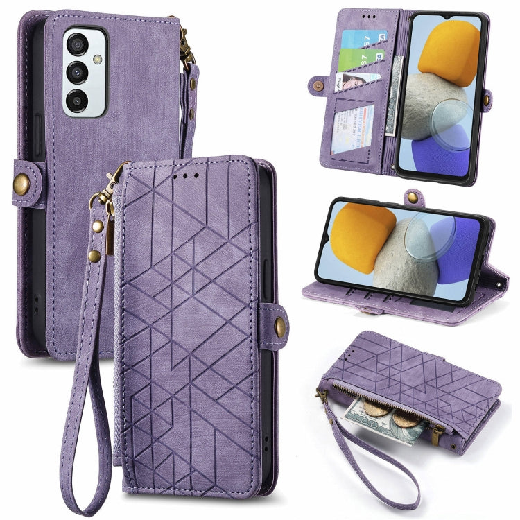 Geometric Zipper Wallet Side Buckle Leather Phone Case, For Samsung Galaxy A54 5G, For Samsung Galaxy S23 Ultra 5G, For Samsung Galaxy S23+ 5G, For Samsung Galaxy S23 5G, For Samsung Galaxy A14 5G, For Samsung Galaxy S20 FE, For Samsung Galaxy M33     ...