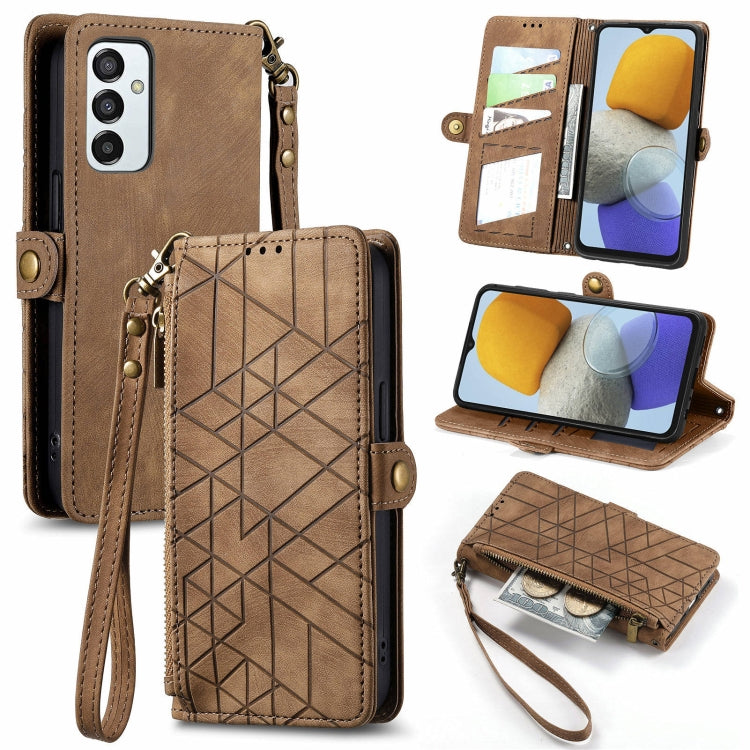 Geometric Zipper Wallet Side Buckle Leather Phone Case, For Samsung Galaxy A54 5G, For Samsung Galaxy S23 Ultra 5G, For Samsung Galaxy S23+ 5G, For Samsung Galaxy S23 5G, For Samsung Galaxy A14 5G, For Samsung Galaxy S20 FE, For Samsung Galaxy M33     ...