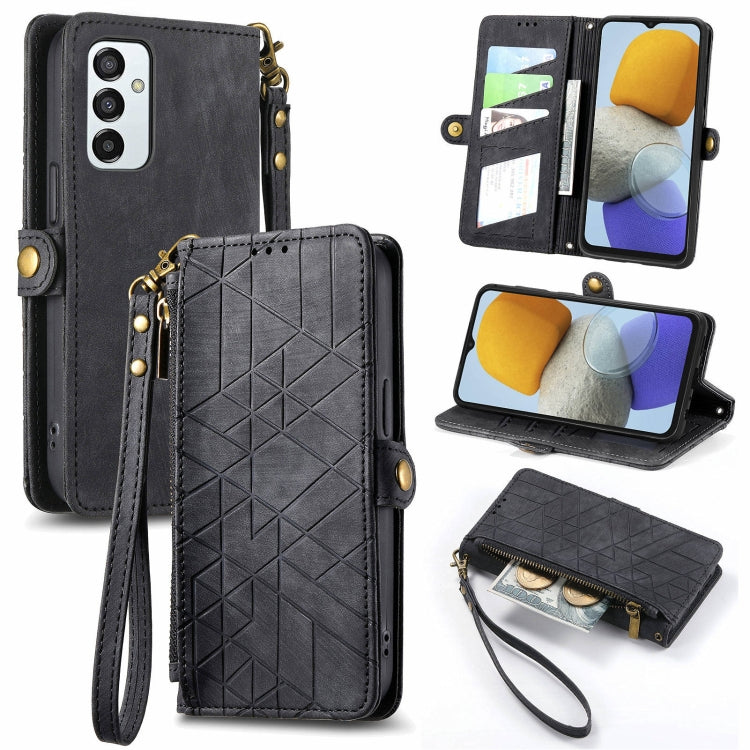 Geometric Zipper Wallet Side Buckle Leather Phone Case, For Samsung Galaxy A54 5G, For Samsung Galaxy S23 Ultra 5G, For Samsung Galaxy S23+ 5G, For Samsung Galaxy S23 5G, For Samsung Galaxy A14 5G, For Samsung Galaxy S20 FE, For Samsung Galaxy M33     ...