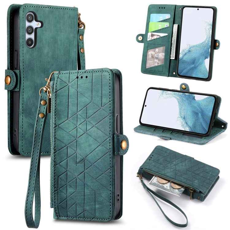 Geometric Zipper Wallet Side Buckle Leather Phone Case, For Samsung Galaxy S26 Edge 5G, For Samsung Galaxy S25 Edge 5G, For Samsung Galaxy A36 5G, For Samsung Galaxy S25 5G, For Samsung Galaxy S25+ 5G, For Samsung Galaxy S25 Ultra 5G                   ...
