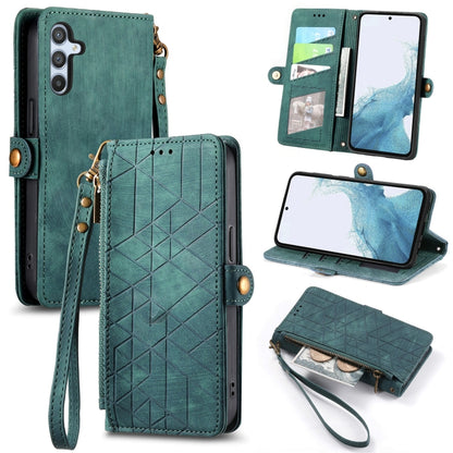 Geometric Zipper Wallet Side Buckle Leather Phone Case, For Samsung Galaxy S26 Edge 5G, For Samsung Galaxy A57 5G, For Samsung Galaxy A37 5G, For Samsung Galaxy S25 Edge 5G, For Samsung Galaxy A56 5G, For Samsung Galaxy A36 5G, For Samsung Galaxy S25 5...