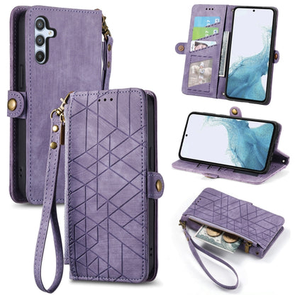 Geometric Zipper Wallet Side Buckle Leather Phone Case, For Samsung Galaxy S26 Edge 5G, For Samsung Galaxy A57 5G, For Samsung Galaxy A37 5G, For Samsung Galaxy S25 Edge 5G, For Samsung Galaxy A56 5G, For Samsung Galaxy A36 5G, For Samsung Galaxy S25 5...