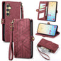 Geometric Zipper Wallet Side Buckle Leather Phone Case, For Samsung Galaxy S26 Edge 5G, For Samsung Galaxy A57 5G, For Samsung Galaxy A37 5G, For Samsung Galaxy S25 Edge 5G, For Samsung Galaxy A56 5G, For Samsung Galaxy A36 5G, For Samsung Galaxy S25 5...