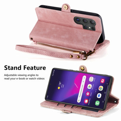 Geometric Zipper Wallet Side Buckle Leather Phone Case, For Samsung Galaxy S25 Ultra 5G, For Samsung Galaxy C55, For Samsung Galaxy M55, For Samsung Galaxy A55 5G, For Samsung Galaxy S24 Ultra 5G, For Samsung Galaxy S24+ 5G, For Samsung Galaxy S24 5G  ...