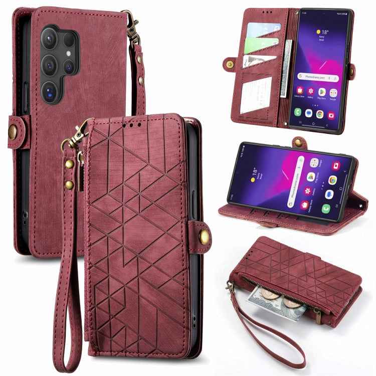Geometric Zipper Wallet Side Buckle Leather Phone Case, For Samsung Galaxy S26 Edge 5G, For Samsung Galaxy S25 Edge 5G, For Samsung Galaxy A36 5G, For Samsung Galaxy S25 5G, For Samsung Galaxy S25+ 5G, For Samsung Galaxy S25 Ultra 5G                   ...