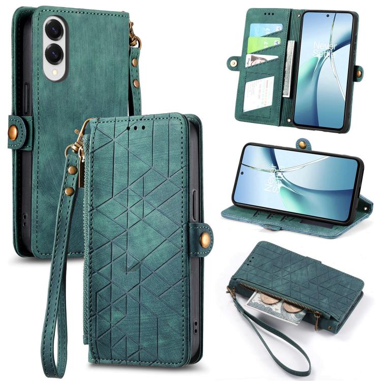 Geometric Zipper Wallet Side Buckle Leather Phone Case, For Samsung Galaxy S26 Edge 5G, For Samsung Galaxy A57 5G, For Samsung Galaxy A37 5G, For Samsung Galaxy S25 Edge 5G, For Samsung Galaxy A56 5G, For Samsung Galaxy A36 5G, For Samsung Galaxy S25 5...