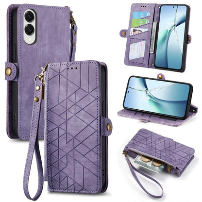 Geometric Zipper Wallet Side Buckle Leather Phone Case, For Samsung Galaxy S26 Edge 5G, For Samsung Galaxy A57 5G, For Samsung Galaxy A37 5G, For Samsung Galaxy S25 Edge 5G, For Samsung Galaxy A56 5G, For Samsung Galaxy A36 5G, For Samsung Galaxy S25 5...