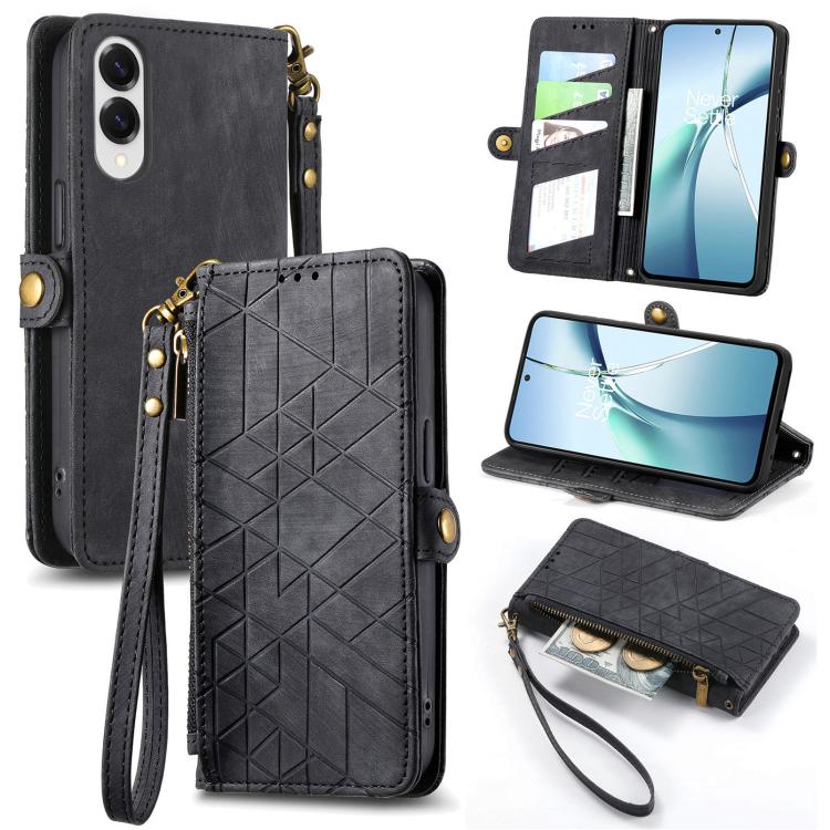 Geometric Zipper Wallet Side Buckle Leather Phone Case, For Samsung Galaxy S26 Edge 5G, For Samsung Galaxy A57 5G, For Samsung Galaxy A37 5G, For Samsung Galaxy S25 Edge 5G, For Samsung Galaxy A56 5G, For Samsung Galaxy A36 5G, For Samsung Galaxy S25 5...
