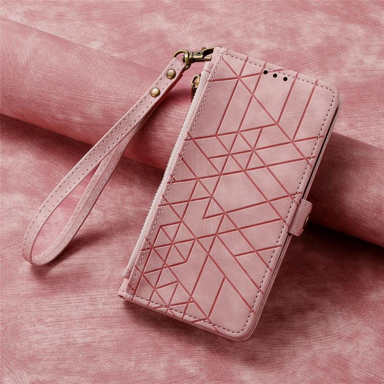 Geometric Zipper Wallet Side Buckle Leather Phone Case, For Samsung Galaxy S26 Edge 5G, For Samsung Galaxy A57 5G, For Samsung Galaxy A37 5G, For Samsung Galaxy S25 Edge 5G, For Samsung Galaxy A56 5G, For Samsung Galaxy A36 5G, For Samsung Galaxy S25 5...
