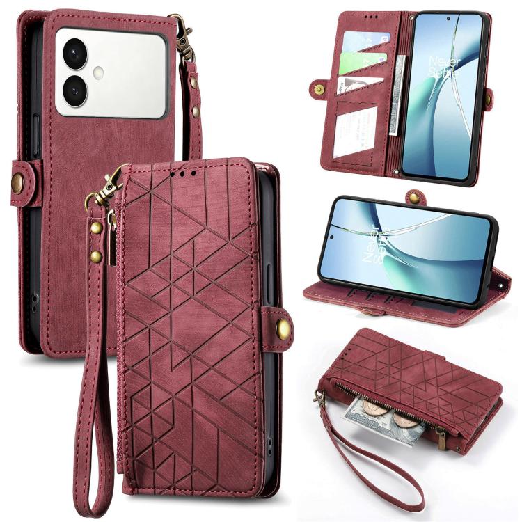 Geometric Zipper Wallet Side Buckle Leather Phone Case, For Samsung Galaxy S26 Edge 5G, For Samsung Galaxy A57 5G, For Samsung Galaxy A37 5G, For Samsung Galaxy S25 Edge 5G, For Samsung Galaxy A56 5G, For Samsung Galaxy A36 5G, For Samsung Galaxy S25 5...
