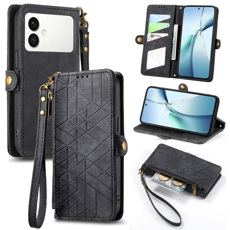 Geometric Zipper Wallet Side Buckle Leather Phone Case, For Samsung Galaxy S26 Edge 5G, For Samsung Galaxy A57 5G, For Samsung Galaxy A37 5G, For Samsung Galaxy S25 Edge 5G, For Samsung Galaxy A56 5G, For Samsung Galaxy A36 5G, For Samsung Galaxy S25 5...