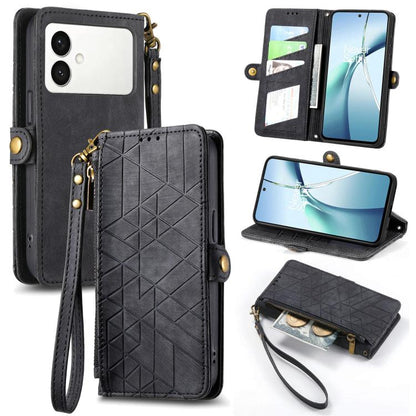 Geometric Zipper Wallet Side Buckle Leather Phone Case, For Samsung Galaxy S26 Edge 5G, For Samsung Galaxy A57 5G, For Samsung Galaxy A37 5G, For Samsung Galaxy S25 Edge 5G, For Samsung Galaxy A56 5G, For Samsung Galaxy A36 5G, For Samsung Galaxy S25 5...
