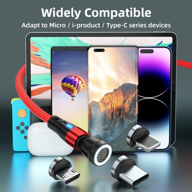 ENKAY 3 in 1 3A USB to Type-C / 8 Pin / Micro USB Magnetic 540 Degrees Rotating Fast Charging Cable