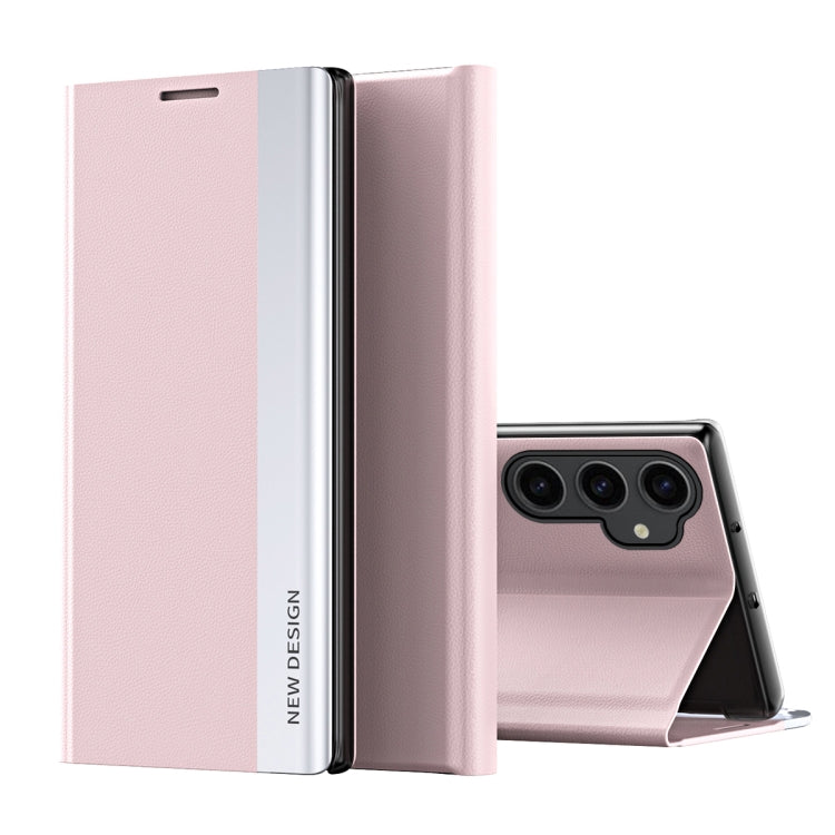 Side Electroplated Adsorption Leather Phone Case, For Samsung Galaxy S24+ 5G, For Samsung Galaxy S24 5G, For Samsung Galaxy A15, For Samsung Galaxy A05s, For Samsung Galaxy M34 5G, For Samsung Galaxy S23 FE 5G