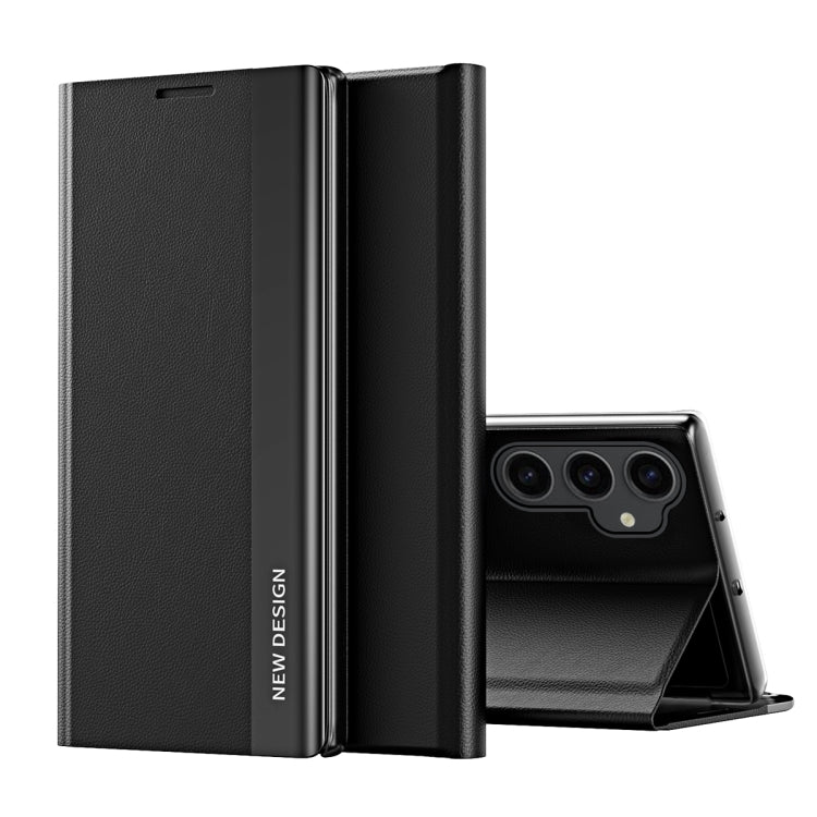 Side Electroplated Adsorption Leather Phone Case, For Samsung Galaxy S24+ 5G, For Samsung Galaxy S24 5G, For Samsung Galaxy A15, For Samsung Galaxy A05s, For Samsung Galaxy M34 5G, For Samsung Galaxy S23 FE 5G