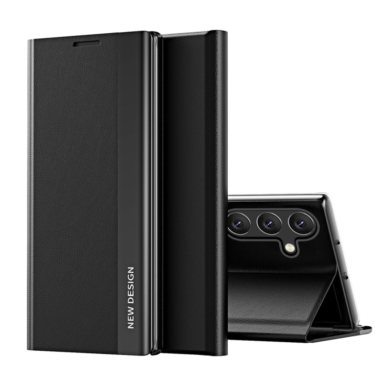 Side Electroplated Adsorption Leather Phone Case, For Samsung Galaxy S24+ 5G, For Samsung Galaxy S24 5G, For Samsung Galaxy A15, For Samsung Galaxy A05s, For Samsung Galaxy M34 5G, For Samsung Galaxy S23 FE 5G