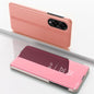 Plated Mirror Horizontal Flip Leather Phone Case with Holder, For Galaxy S25 FE 5G, For Galaxy A17 5G, For Galaxy S25 Edge 5G, For Galaxy A56 5G, For Galaxy A26 5G, For Galaxy A36 5G