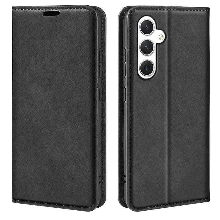 Retro-skin Magnetic Suction Leather Phone Case, For Samsung Galaxy A16, For Samsung Galaxy S24 FE 5G, For Samsung Galaxy M55 5G, For Samsung Galaxy M15 5G, For Samsung Galaxy A55, For Samsung Galaxy A35, For Samsung Galaxy S24 Ultra 5G                 ...