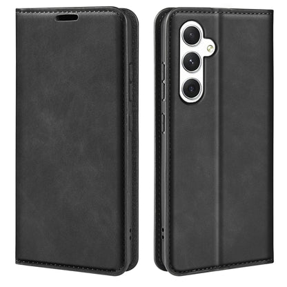 Retro-skin Magnetic Suction Leather Phone Case, For Samsung Galaxy A16, For Samsung Galaxy S24 FE 5G, For Samsung Galaxy M55 5G, For Samsung Galaxy M15 5G, For Samsung Galaxy A55, For Samsung Galaxy A35, For Samsung Galaxy S24 Ultra 5G                 ...