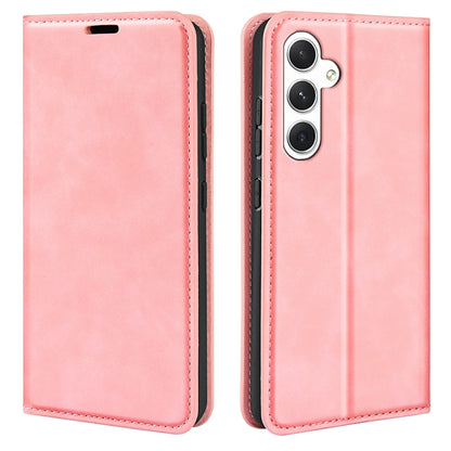 Retro-skin Magnetic Suction Leather Phone Case, For Samsung Galaxy A16, For Samsung Galaxy S24 FE 5G, For Samsung Galaxy M55 5G, For Samsung Galaxy M15 5G, For Samsung Galaxy A55, For Samsung Galaxy A35, For Samsung Galaxy S24 Ultra 5G                 ...