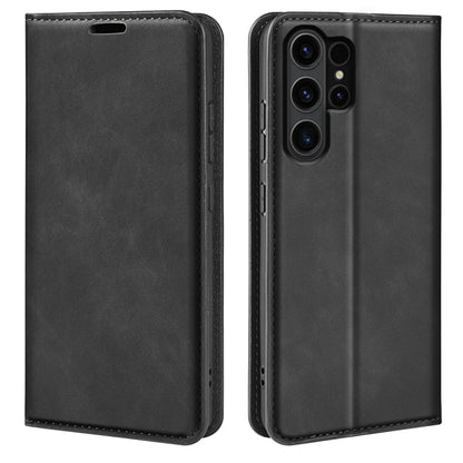 Retro-skin Magnetic Suction Leather Phone Case, For Samsung Galaxy A16, For Samsung Galaxy S24 FE 5G, For Samsung Galaxy M55 5G, For Samsung Galaxy M15 5G, For Samsung Galaxy A55, For Samsung Galaxy A35, For Samsung Galaxy S24 Ultra 5G                 ...