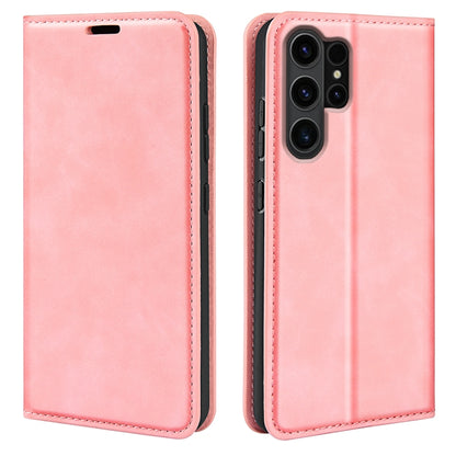 Retro-skin Magnetic Suction Leather Phone Case, For Samsung Galaxy A16, For Samsung Galaxy S24 FE 5G, For Samsung Galaxy M55 5G, For Samsung Galaxy M15 5G, For Samsung Galaxy A55, For Samsung Galaxy A35, For Samsung Galaxy S24 Ultra 5G                 ...