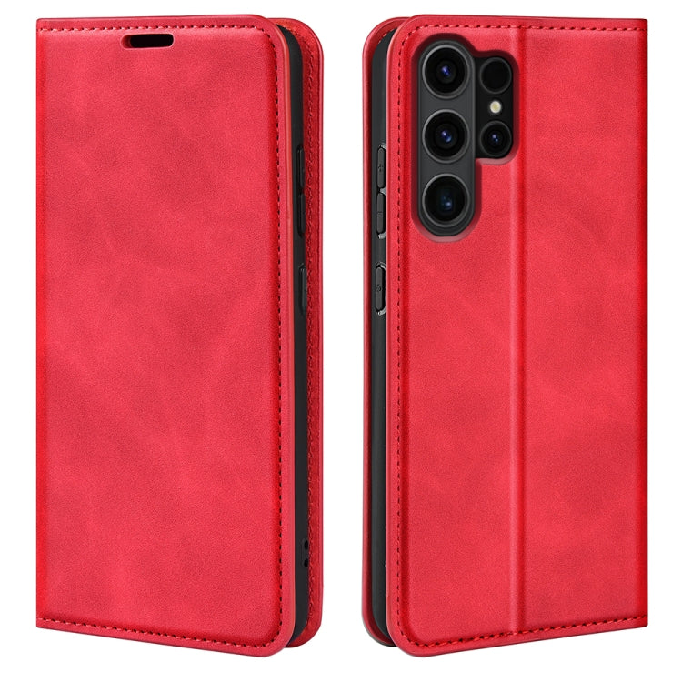 Retro-skin Magnetic Suction Leather Phone Case, For Samsung Galaxy A16, For Samsung Galaxy S24 FE 5G, For Samsung Galaxy M55 5G, For Samsung Galaxy M15 5G, For Samsung Galaxy A55, For Samsung Galaxy A35, For Samsung Galaxy S24 Ultra 5G                 ...