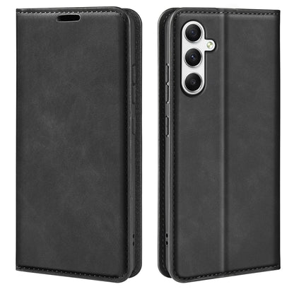 Retro-skin Magnetic Suction Leather Phone Case, For Samsung Galaxy A16, For Samsung Galaxy S24 FE 5G, For Samsung Galaxy M55 5G, For Samsung Galaxy M15 5G, For Samsung Galaxy A55, For Samsung Galaxy A35, For Samsung Galaxy S24 Ultra 5G                 ...