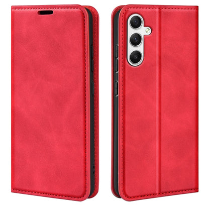 Retro-skin Magnetic Suction Leather Phone Case, For Samsung Galaxy A16, For Samsung Galaxy S24 FE 5G, For Samsung Galaxy M55 5G, For Samsung Galaxy M15 5G, For Samsung Galaxy A55, For Samsung Galaxy A35, For Samsung Galaxy S24 Ultra 5G                 ...