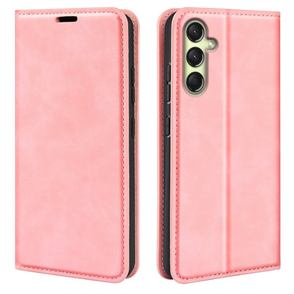 Retro-skin Magnetic Suction Leather Phone Case, For Samsung Galaxy A16, For Samsung Galaxy S24 FE 5G, For Samsung Galaxy M55 5G, For Samsung Galaxy M15 5G, For Samsung Galaxy A55, For Samsung Galaxy A35, For Samsung Galaxy S24 Ultra 5G                 ...
