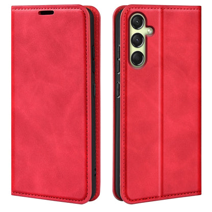 Retro-skin Magnetic Suction Leather Phone Case, For Samsung Galaxy A16, For Samsung Galaxy S24 FE 5G, For Samsung Galaxy M55 5G, For Samsung Galaxy M15 5G, For Samsung Galaxy A55, For Samsung Galaxy A35, For Samsung Galaxy S24 Ultra 5G                 ...