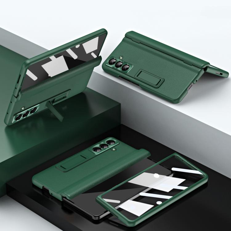 Shell-membrane Integrated Hinge All-around Leather Folding Phone Case