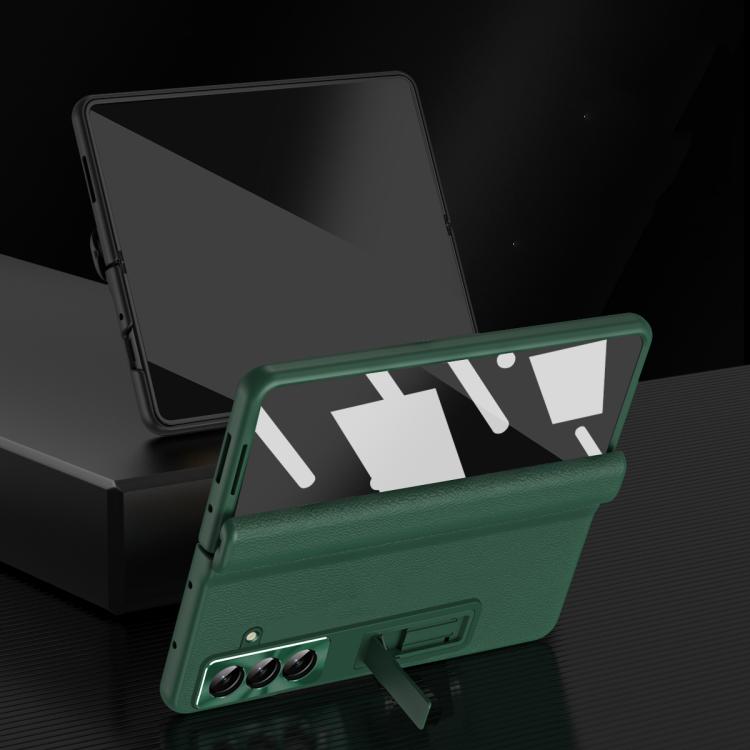 Shell-membrane Integrated Hinge All-around Leather Folding Phone Case