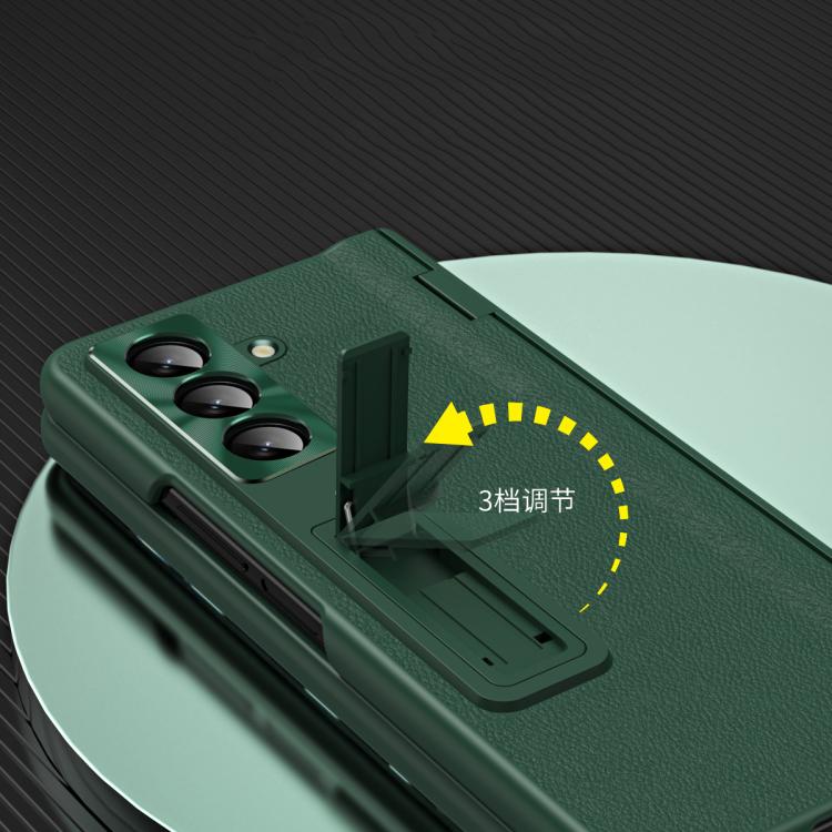 Shell-membrane Integrated Hinge All-around Leather Folding Phone Case