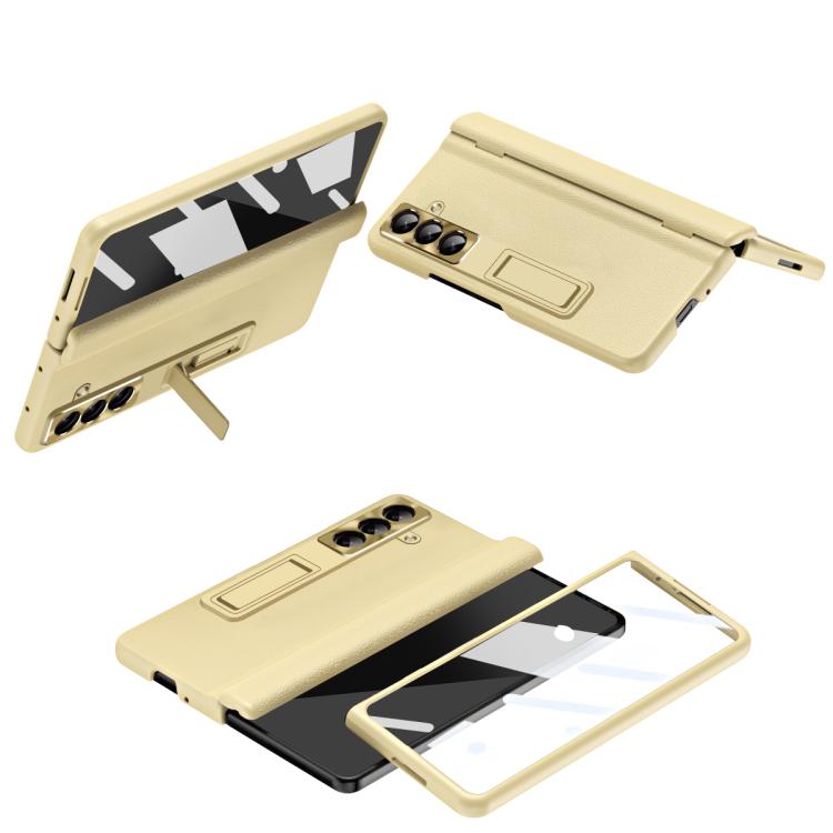 Shell-membrane Integrated Hinge All-around Leather Folding Phone Case