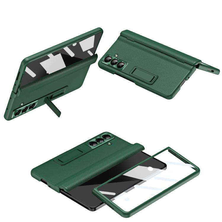 Shell-membrane Integrated Hinge All-around Leather Folding Phone Case