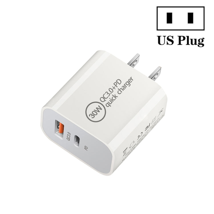 PD30W USB-C / Type-C + QC3.0 USB Dual Port Charger