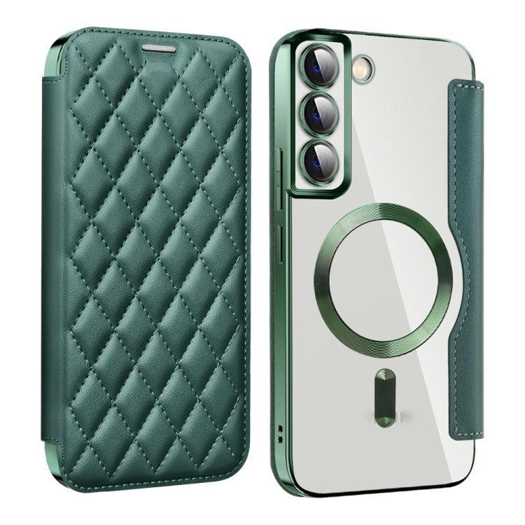 Shield MagSafe RFID Anti-theft Rhombus Leather Phone Case, For Samsung Galaxy S23 Ultra 5G, For Samsung Galaxy S23+ 5G, For Samsung Galaxy S23 5G, For Samsung Galaxy S22 Ultra 5G, For Samsung Galaxy S22+ 5G, For Samsung Galaxy S22 5G