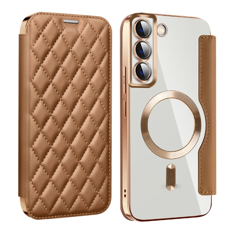 Shield MagSafe RFID Anti-theft Rhombus Leather Phone Case, For Samsung Galaxy S23 Ultra 5G, For Samsung Galaxy S23+ 5G, For Samsung Galaxy S23 5G, For Samsung Galaxy S22 Ultra 5G, For Samsung Galaxy S22+ 5G, For Samsung Galaxy S22 5G