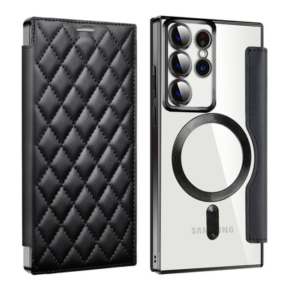 Shield MagSafe RFID Anti-theft Rhombus Leather Phone Case, For Samsung Galaxy S23 Ultra 5G, For Samsung Galaxy S23+ 5G, For Samsung Galaxy S23 5G, For Samsung Galaxy S22 Ultra 5G, For Samsung Galaxy S22+ 5G, For Samsung Galaxy S22 5G