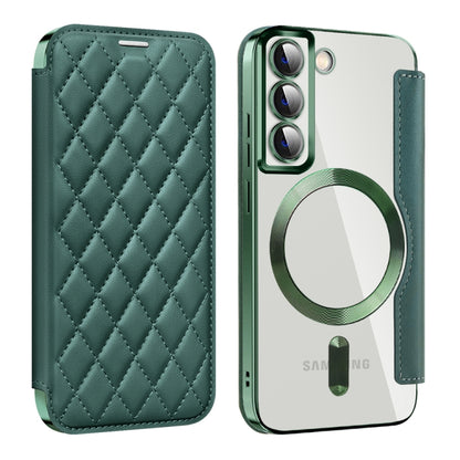 Shield MagSafe RFID Anti-theft Rhombus Leather Phone Case, For Samsung Galaxy S23 Ultra 5G, For Samsung Galaxy S23+ 5G, For Samsung Galaxy S23 5G, For Samsung Galaxy S22 Ultra 5G, For Samsung Galaxy S22+ 5G, For Samsung Galaxy S22 5G