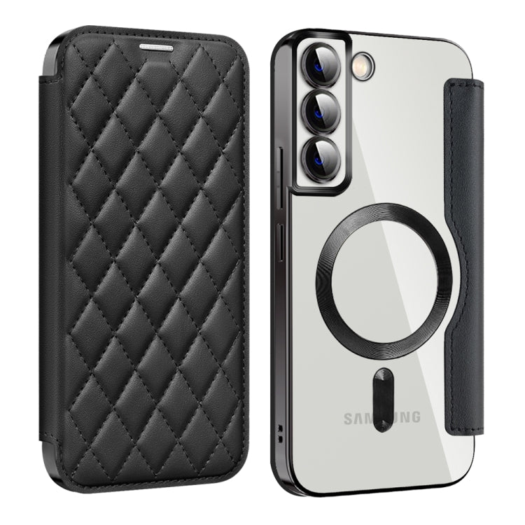 Shield MagSafe RFID Anti-theft Rhombus Leather Phone Case, For Samsung Galaxy S23 Ultra 5G, For Samsung Galaxy S23+ 5G, For Samsung Galaxy S23 5G, For Samsung Galaxy S22 Ultra 5G, For Samsung Galaxy S22+ 5G, For Samsung Galaxy S22 5G