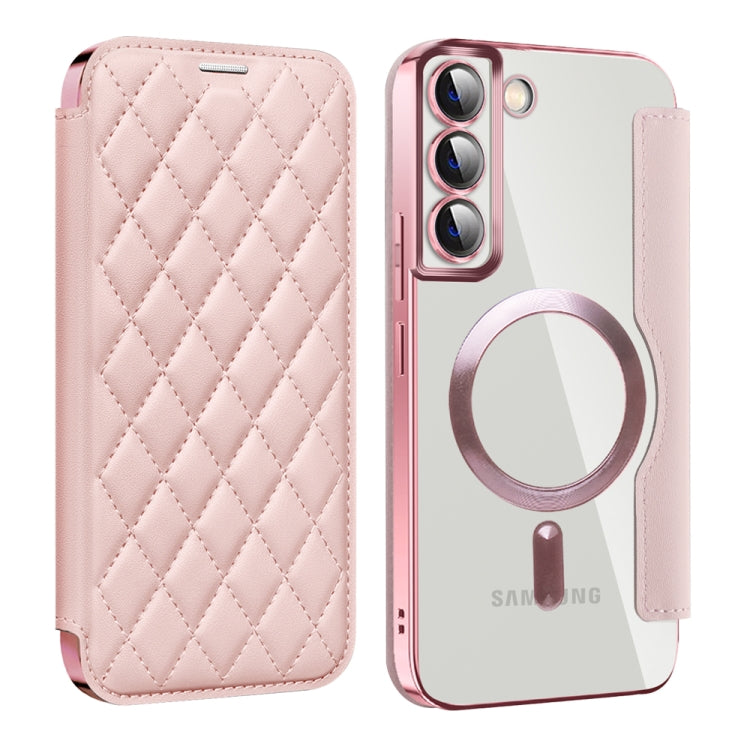 Shield MagSafe RFID Anti-theft Rhombus Leather Phone Case, For Samsung Galaxy S23 Ultra 5G, For Samsung Galaxy S23+ 5G, For Samsung Galaxy S23 5G, For Samsung Galaxy S22 Ultra 5G, For Samsung Galaxy S22+ 5G, For Samsung Galaxy S22 5G